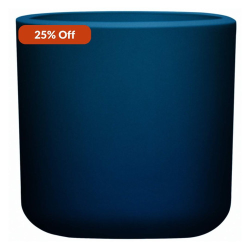 16 oz Lexington Round Glass Container Antique Frosted Oxford Blue