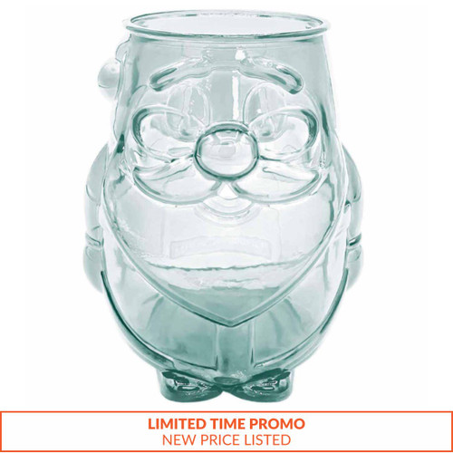 20 oz Smiley Santa Glass Container - Sample