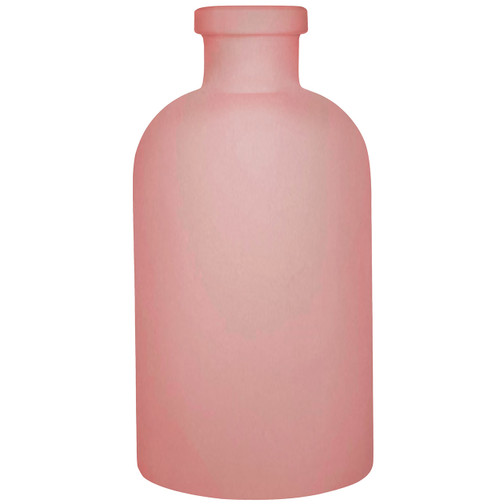 8 oz Apothecary Glass Bottle Frosted Pink