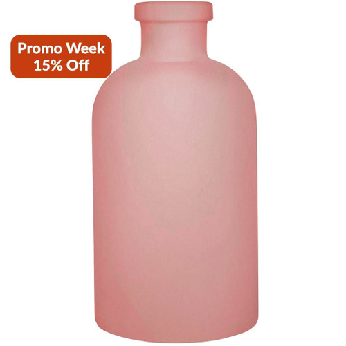 8 oz Apothecary Glass Bottle Frosted Pink