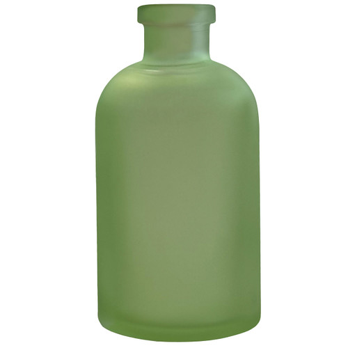 8 oz Apothecary Glass Bottle Frosted Basil Green