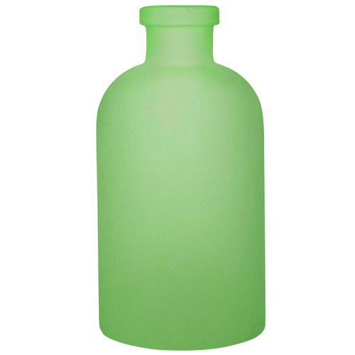 8 oz Apothecary Glass Bottle Frosted Basil Green