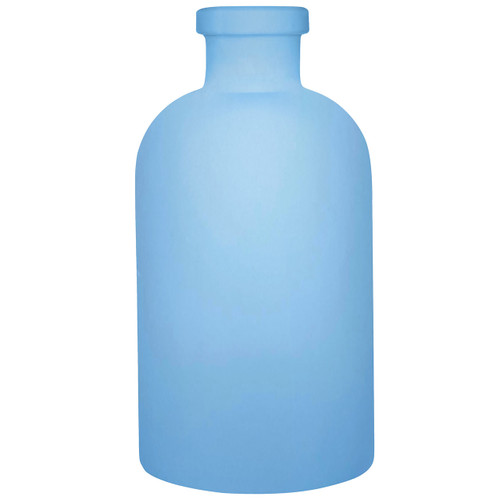 8 oz Apothecary Glass Bottle Frosted Sky Blue