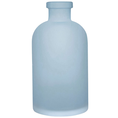 8 oz Apothecary Glass Bottle Frosted Sky Blue