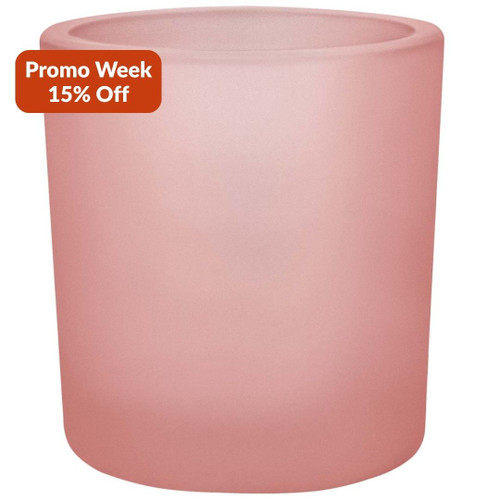 8.5 oz Heavy Glass Container Frosted Pink