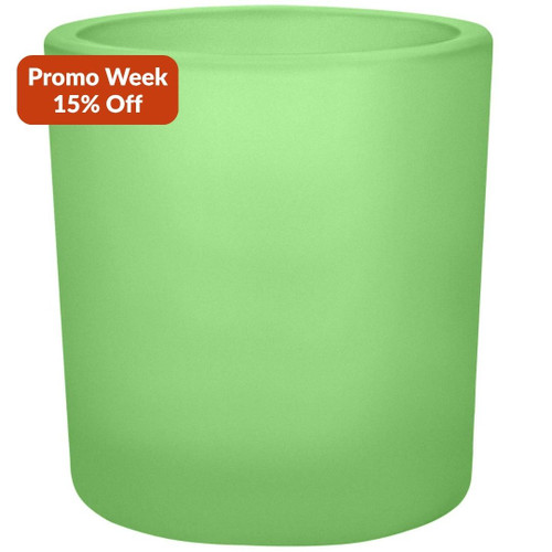 8.5 oz Heavy Glass Container Frosted Basil Green