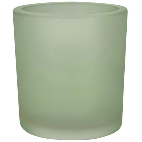 8.5 oz Heavy Glass Container Frosted Basil Green