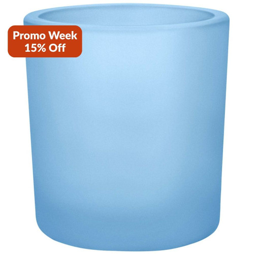 8.5 oz Heavy Glass Container Frosted Sky Blue