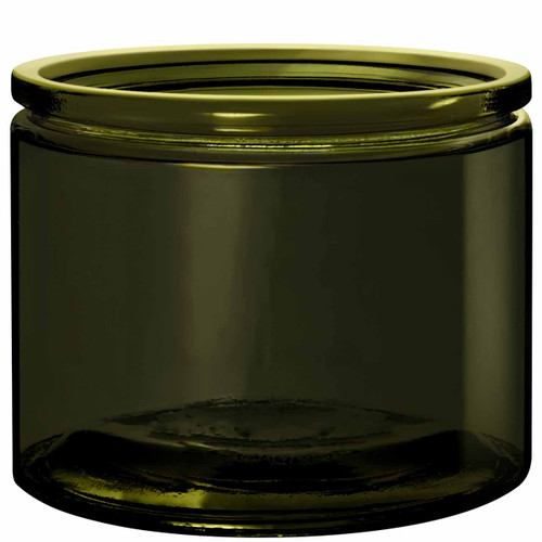 15 oz Calypso Extra Wide Mouth Glass Jar Vintage Green