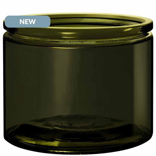 15 oz Calypso Extra Wide Mouth Glass Jar Vintage Green NEW