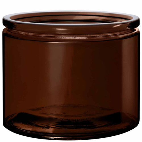 15 oz Calypso Extra Wide Mouth Glass Jar Dark Amber
