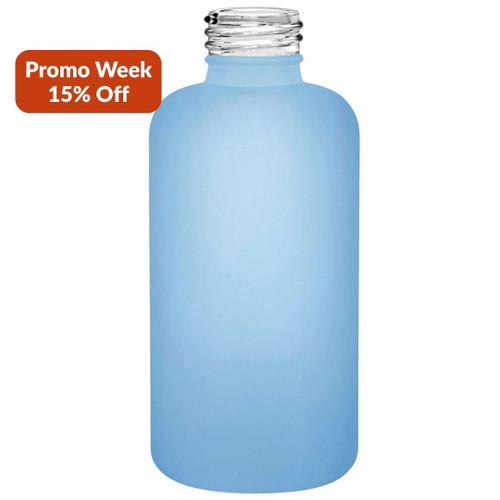 4 oz Botanica Glass Bottle Frosted Sky Blue 24/410 Thread