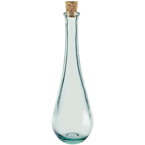 11.8 oz Drop Recycled Glass Bottle with Cork - Sample