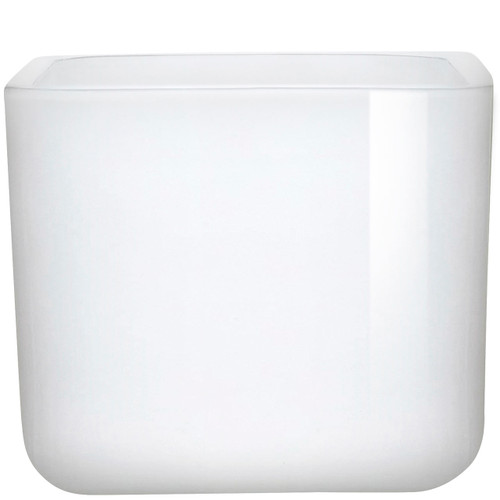 16 oz Lexington Cube Glass Container Glossy White