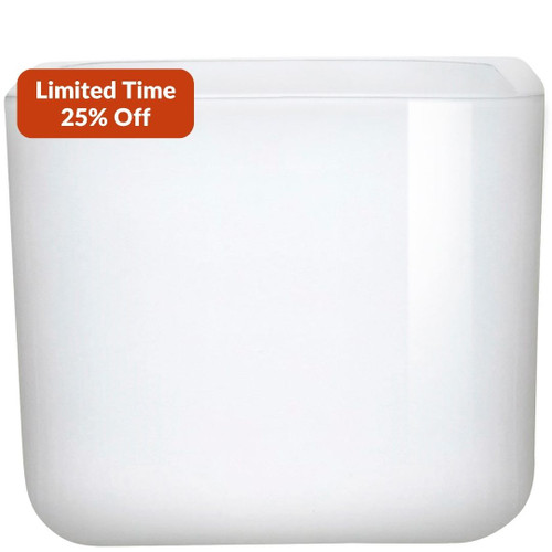 16 oz Lexington Cube Glass Container Glossy White PROMO