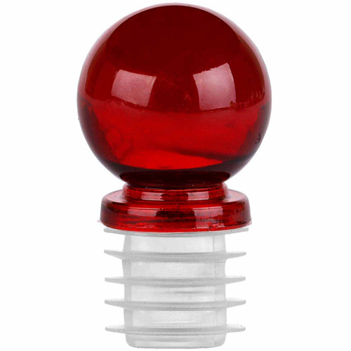 1 1/4" Ball Glass Top Stopper for 18.5mm Opening Bottles Red