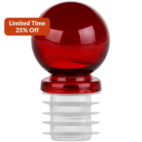 1 1/4" Ball Glass Top Stopper for 18.5mm Opening Bottles Red PROMO