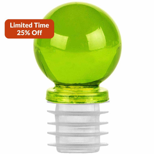 1 1/4" Ball Glass Top Stopper for 18.5mm Opening Bottles Lime PROMO