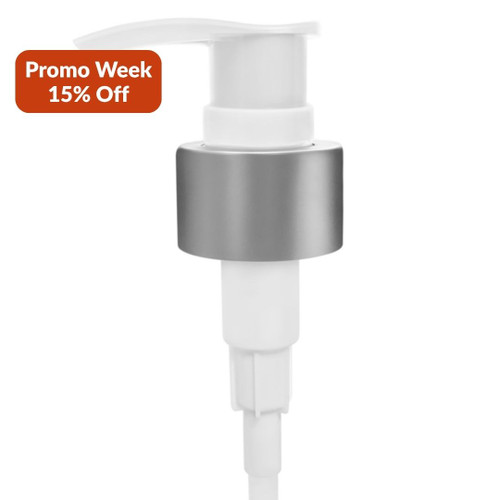 Rivo Matte Aluminum Lotion Pump 28/410 1.80ml Output, Smooth Skirt