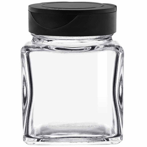 3.4 oz Square Glass Spice Jar with 10 Holes Dispensing Cap