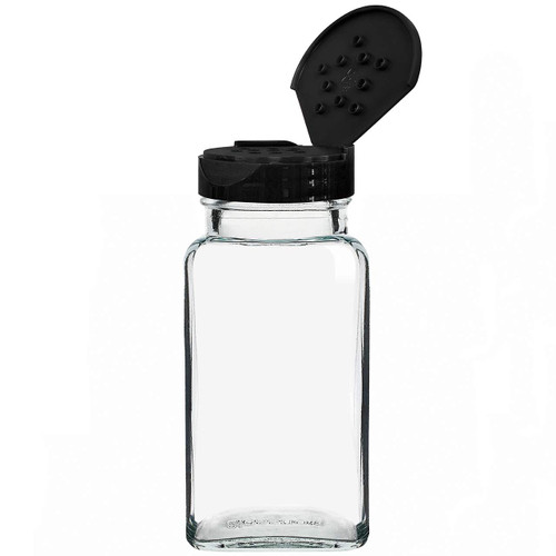8 oz Orleans Square Jar with 10 Holes Dispensing Cap