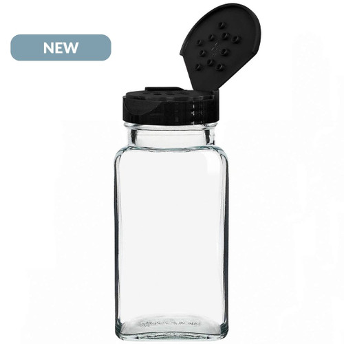 8 oz Orleans Square Jar with 10 Holes Dispensing Cap