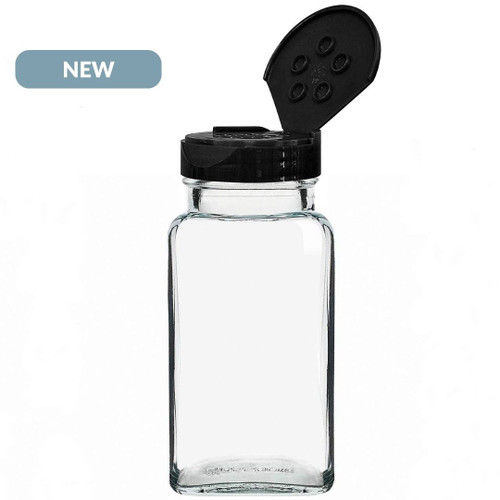 8 oz Orleans Square Jar with 5 Holes Dispensing Cap