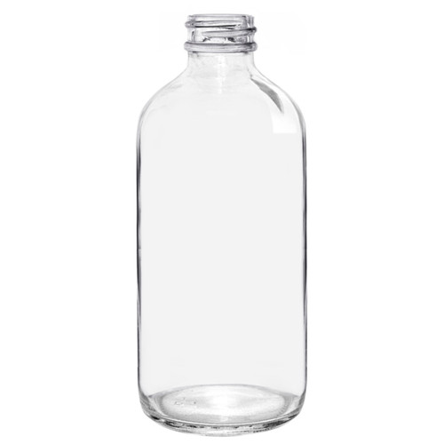 8 oz Boston Round Clear 28/400 Thread