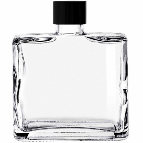 8.5 oz Matic Glass Bottle Clear with 28/410 Smooth Black PE Screw Cap