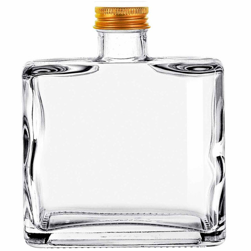 8.5 oz Matic Glass Bottle Clear with 28/400 Gold Aluminum Screw Cap