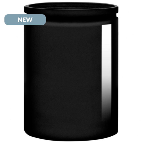 12 oz Calypso Glass Jar Glossy Black NEW