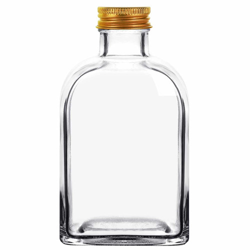 8.5 oz Roma Glass Bottle Clear with 28/400 Gold Aluminum Screw Cap