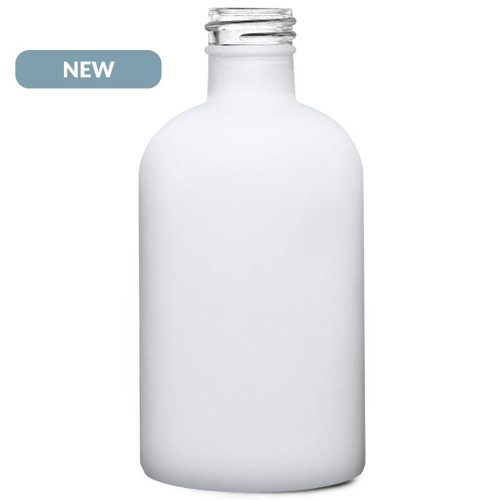 8 oz Apothecary Glass Bottle Matte White 28/410 Thread NEW