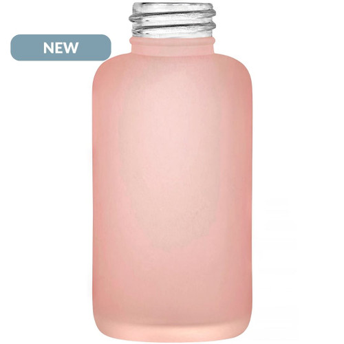 4 oz Apothecary Glass Bottle Frosted Pink 28/410 Thread NEW