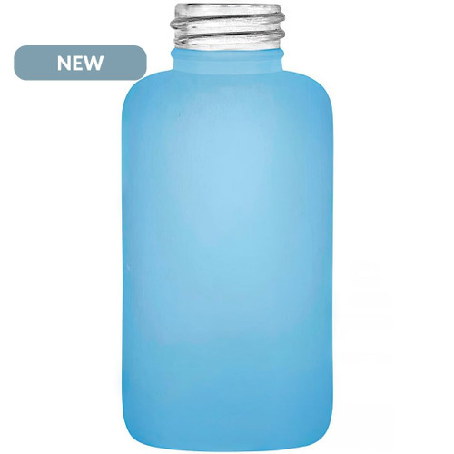 4 oz Apothecary Glass Bottle Frosted Sky Blue 28/410 Thread NEW