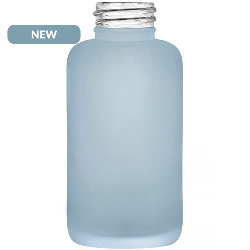 4 oz Apothecary Glass Bottle Frosted Sky Blue 28/410 Thread NEW