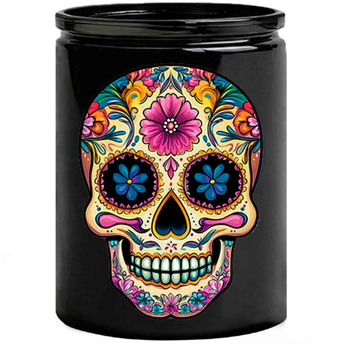 Kaleido Sugar Skull on Black Jar – Calavera Edition