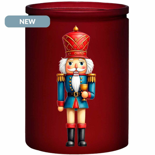 Holiday Nutcracker on Frosted Red Jar - Jubilee NEW