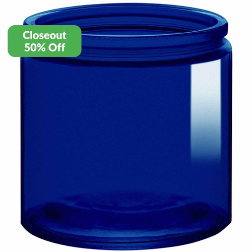 13 oz Calypso Wide Mouth Glass Jar Cobalt Blue CLOSEOUT