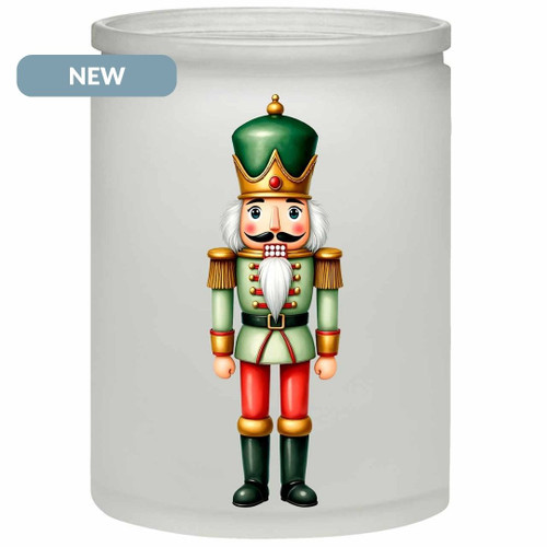 Holiday Nutcracker on Frosted Jar - Evergreen Edition NEW