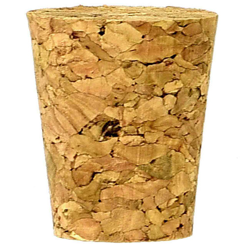 Tapered Agglomerated Cork 15/16" Top Diam, 13/16" Bottom Diam, 9/16" H