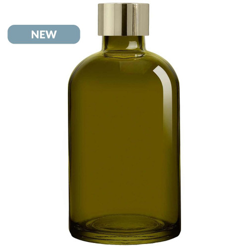 Apothecary Reed Diffuser Bottle Set, Gold Screw Cap, 8 oz, Vintage Green NEW