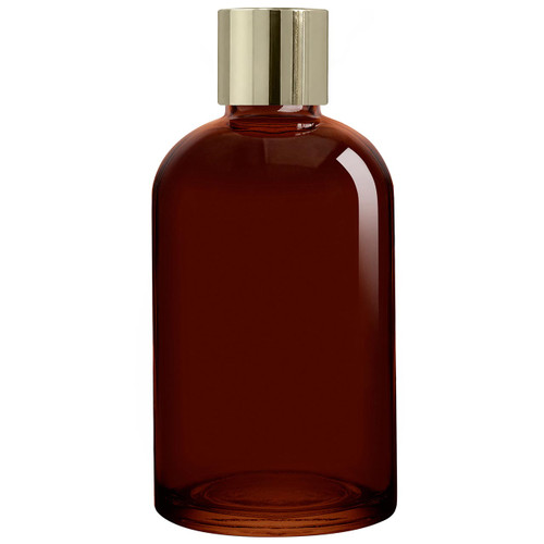 Apothecary Reed Diffuser Bottle Set, Gold Screw Cap, 8 oz, Dark Amber