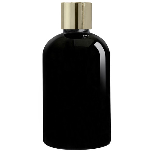 Apothecary Reed Diffuser Bottle Set, Gold Screw Cap, 8 oz, Glossy Black