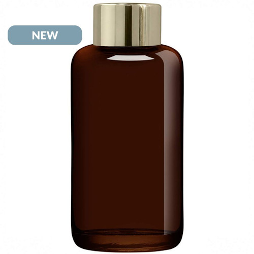 Apothecary Reed Diffuser Bottle Set, Gold Screw Cap, 4 oz, Dark Amber NEW