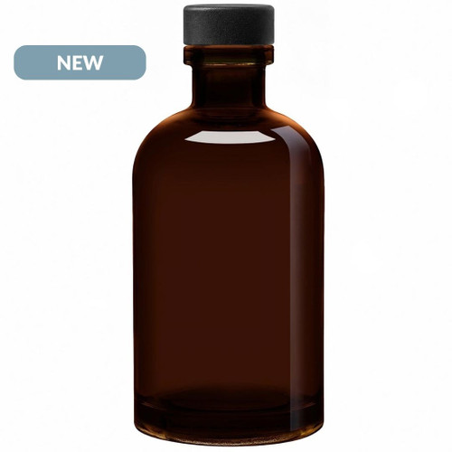 Apothecary Reed Diffuser Bottle Set, Black Cork, 8 oz, Dark Amber NEW