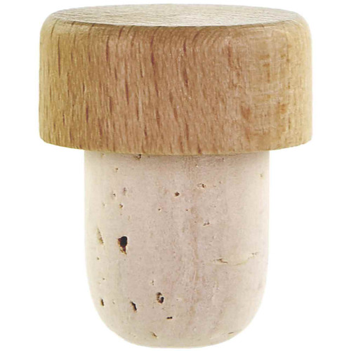 19.5mm Bar Top with Varnished Wood Top, Natural Cork Shank