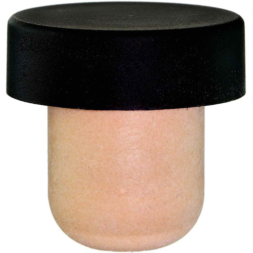 19.5mm T-Cork with Smooth Black Plastic Top, Synthetic Shank