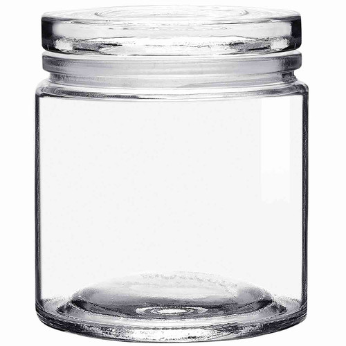 Calypso Wide Mouth Glass Candle Jar with Airtight Glass Lid 13 oz