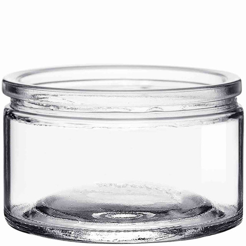 Three different size custom crystal glass candle jars with lids